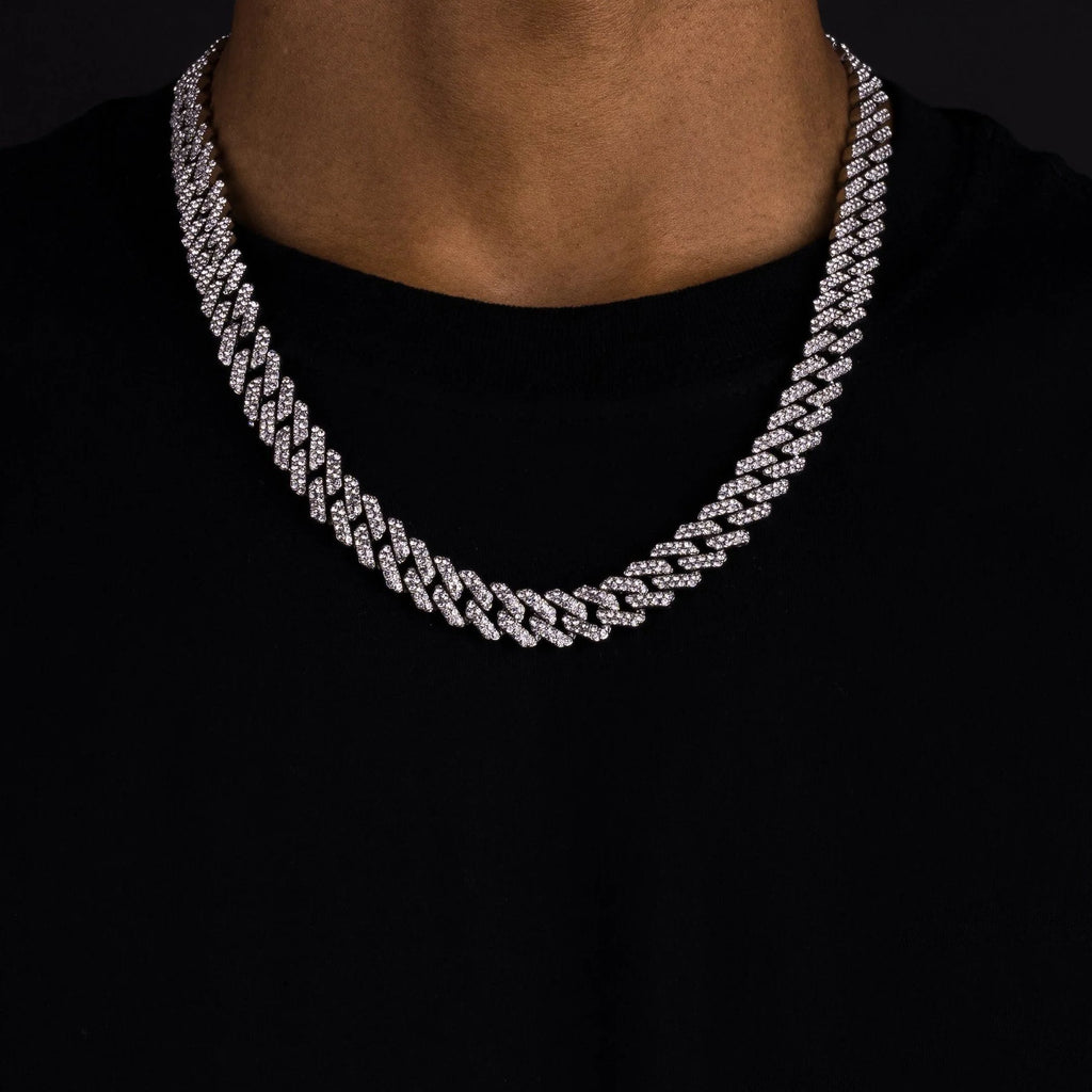 13mm Iced Cuban Chain luxcitystore 16inch White Gold 